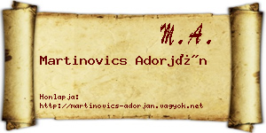 Martinovics Adorján névjegykártya